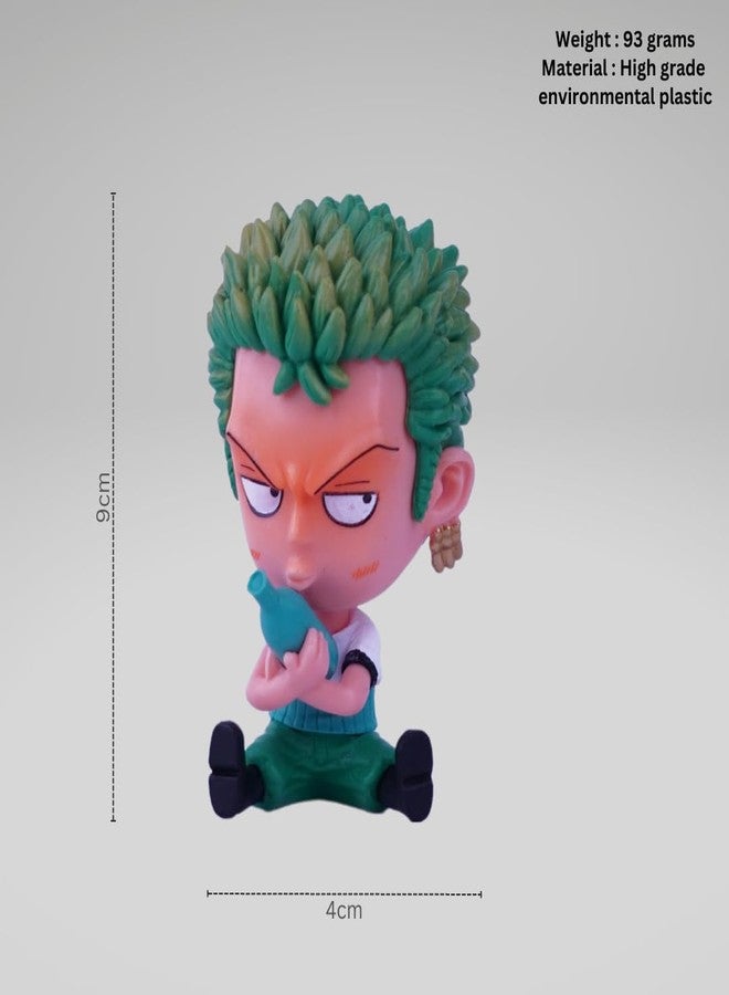 Offo One Piece Anime Zoro Sitting Miniature Action Figure| Lightweight and Attractive Durable Toy Figures for Home Decors Office Desk and Study Table - Image 2